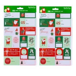 2 Packs 135 Christmas Sticker Gift Labels NWT